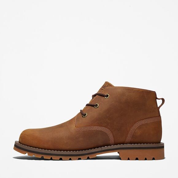 TIMBERLAND MEN\'S 11.5 LARCHMONT MID LACED WATERPROOF SADDLE BROWN NIB A2NF3